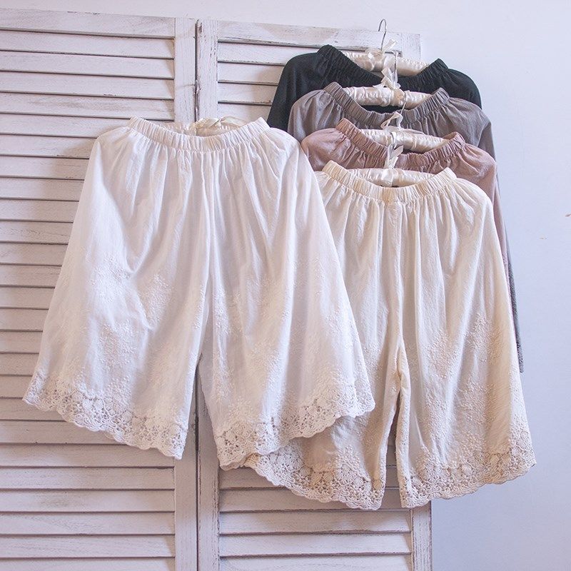 夏季韩国小清新宽松纯棉镂空刺绣花裙裤子打底裤文艺短裤五分裤女,女装/女士精品,休闲裤,淘宝优惠券,粉丝福利购,淘宝优惠卷