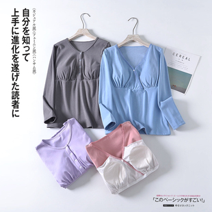 秋冬季双面加绒孕妇产后喂奶衣月子服哺乳单件家居上衣秋衣可外穿