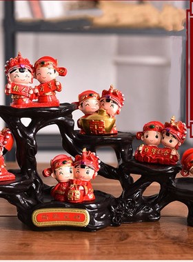 创意新婚庆结婚礼l物客厅摆件高档朋友实用送礼家居装饰品工艺礼