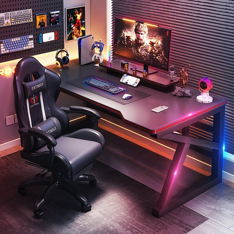 电脑桌台式家用电竞桌卧室实木书桌学习写字桌简易工作台办公桌子