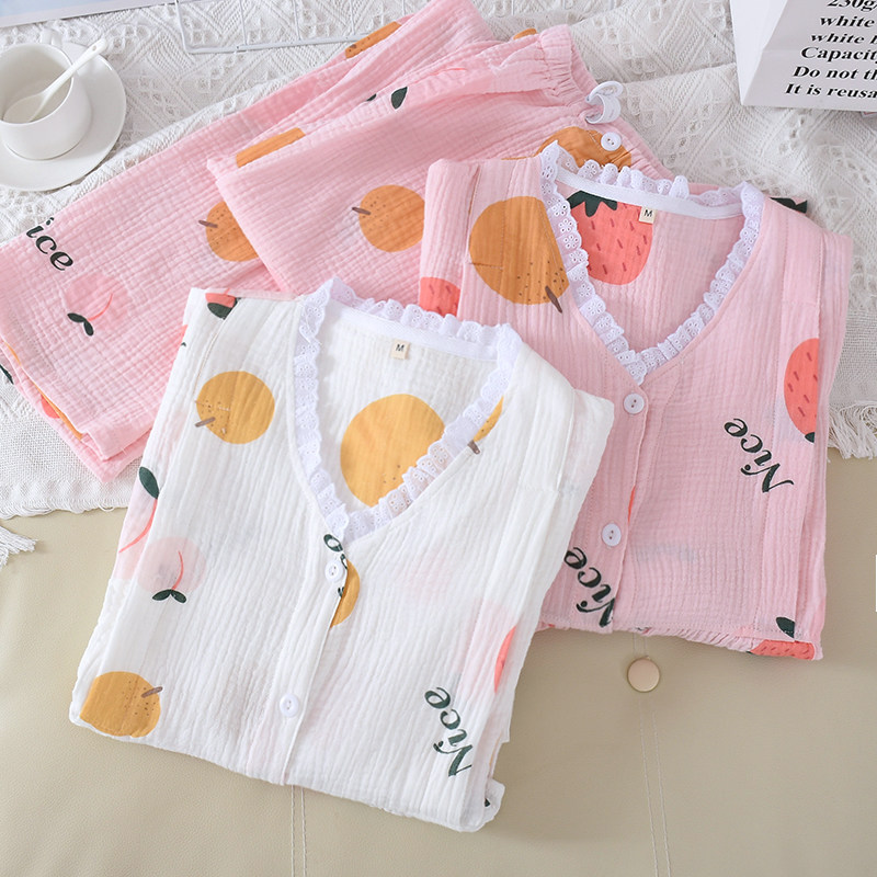 月子服纯棉绉布孕产妇睡衣夏薄款棉纱V领哺乳服产妇喂奶衣家居服,孕妇装/孕产妇用品/营养,家居服套装,淘宝优惠券,粉丝福利购,淘宝优惠卷