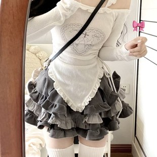 2023米色上衣超重工蛋糕短裙套装 穿搭套装 秋季 十字契约