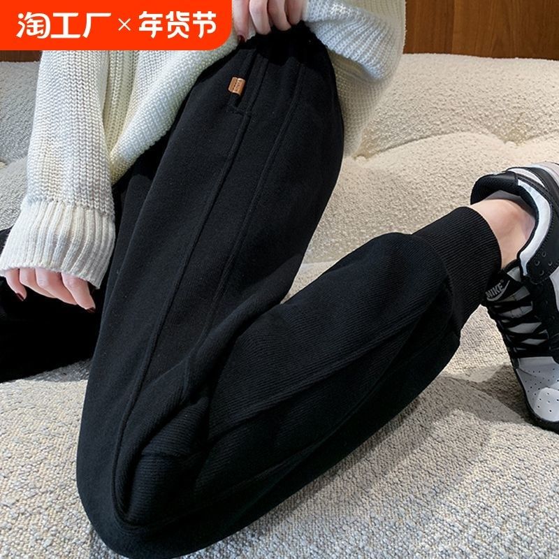 孕妇裤子外穿小个子大码九分裤加绒加厚打底裤秋冬纯棉托腹怀孕