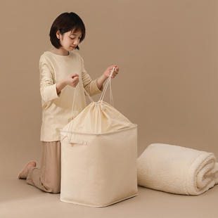 纯棉帆布被子收纳袋子衣物衣服整理箱装棉被的大容量打包搬家束口