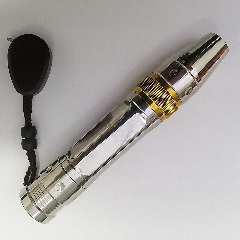 珠宝照玉手电筒R3白光不锈钢卷尺聚光成品骑行散步家用充电锂电筒