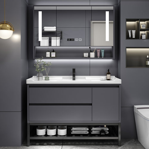 浴室柜组合轻g奢实木卫生间现代简约洗漱台洗手洗脸盆柜组合小户