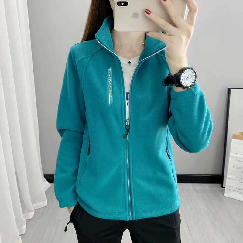 超细抓绒衣女摇粒绒加绒加厚外套户外跑步2022新款冲锋衣内胆冬季