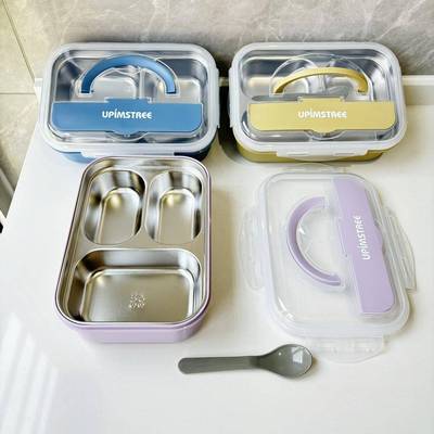 304不锈钢饭盒3格便携式便当盒保温加热午餐盒跨境餐具盒Lunchbox