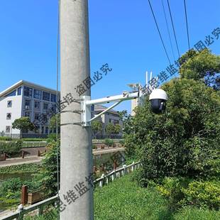 监控电线杆支架太阳能摄像头固定支架水泥杆户外加长路灯抱箍支架
