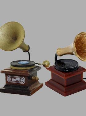 微缩食玩迷你留声机家电覆古装饰小摆件1:12OBJ娃娃屋场景模型