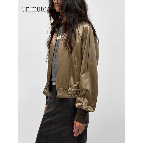 UNMUTE短款校服休闲夹克