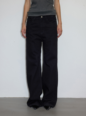 UN MUTE25FW  土耳其棉多侧缝解构设计重磅黑牛中腰微喇牛仔裤