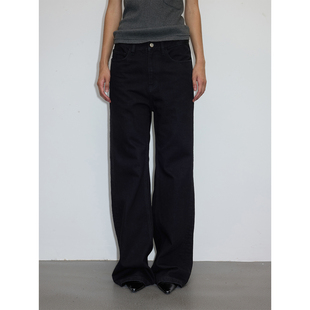 UN MUTE25FW  土耳其棉多侧缝解构设计重磅黑牛中腰微喇牛仔裤