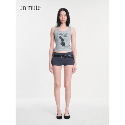 ARTE兔子字母印花无袖罗纹背心