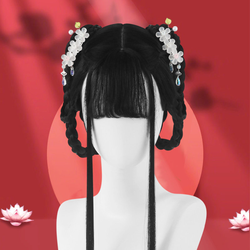 空气刘海古风汉服假发女整顶古装仙气长直发造型魏晋风襦裙假毛