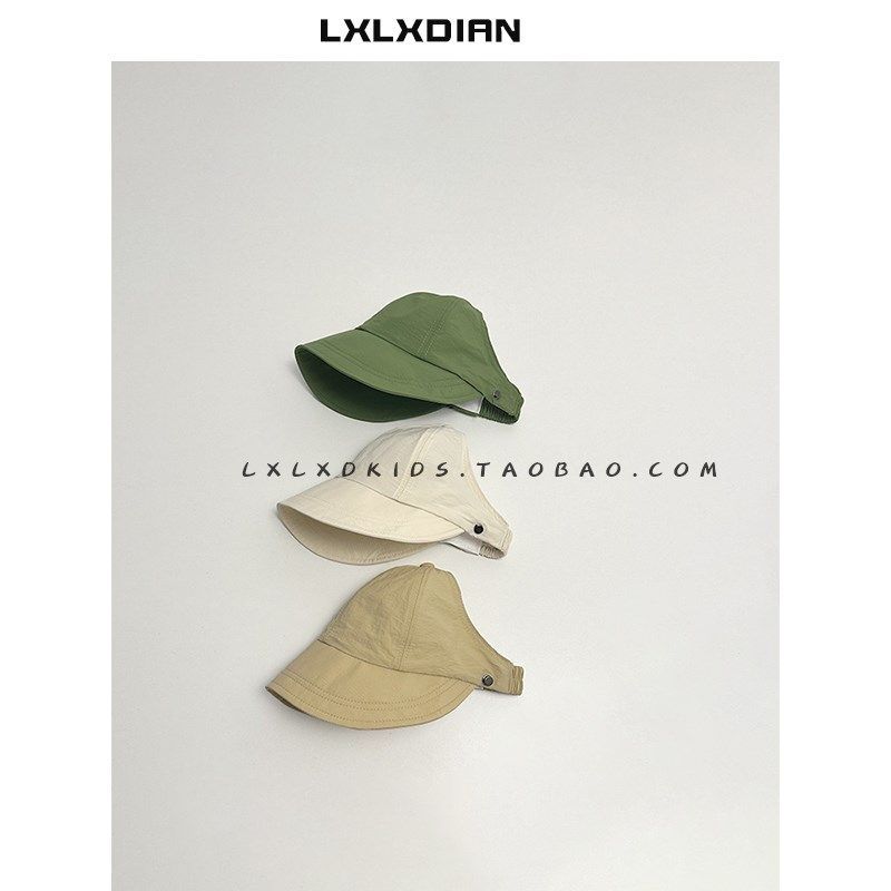 纯色儿童防晒帽夏季速干大帽檐遮阳帽可扎马尾鸭舌帽男女宝宝帽子