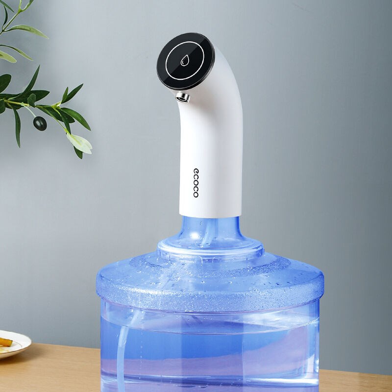()桶装水抽水器压水器办公室饮水机H泵上水器无线抽水器珍珠白