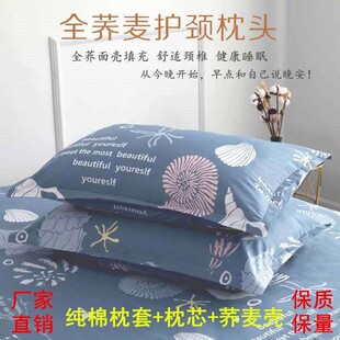 荞麦枕头纯棉枕套全荞麦皮枕芯单人家用成人学生情侣大号护颈枕