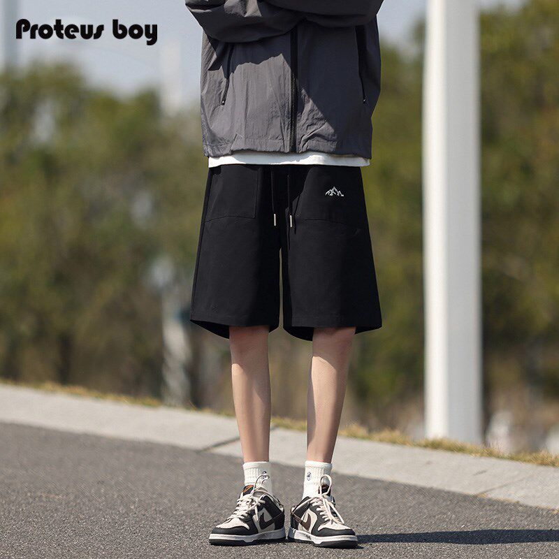 短裤男款夏季2024新男士美式黑色工装直筒宽松薄款休闲五分中裤子