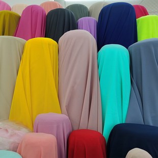 纯色7D珍珠雪纺面料涤纶布婚庆用品面料 衬衫时装连衣裙雪纺布料