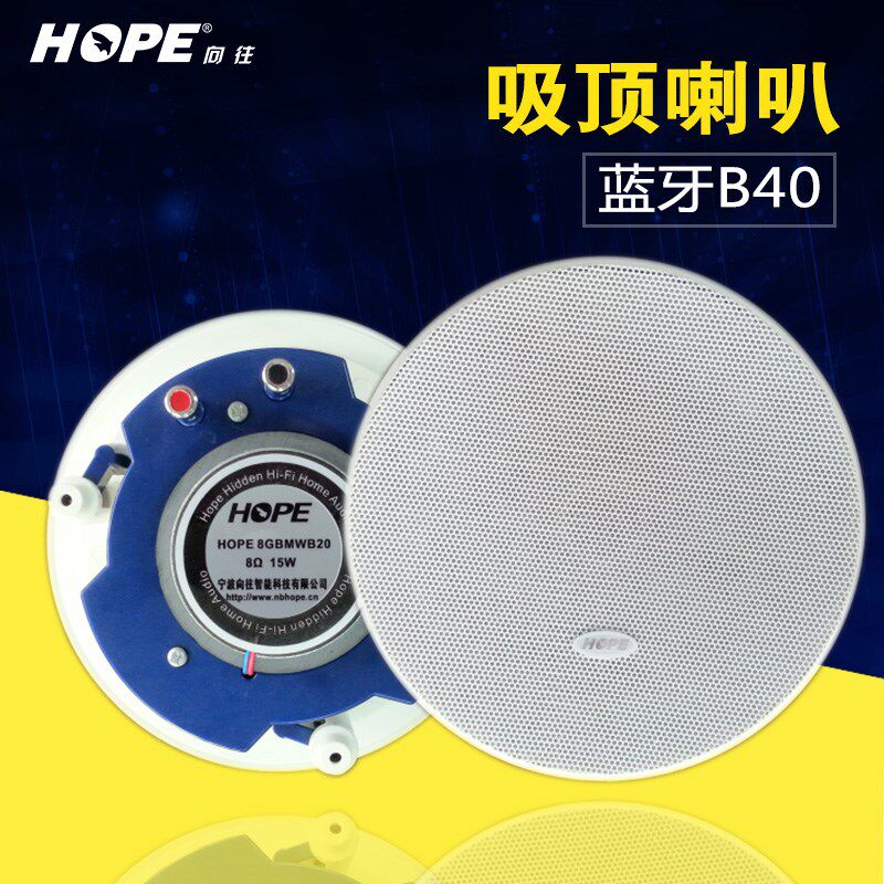 向往 B40无线蓝牙音箱智能音响 背景音乐吊顶吸顶喇叭 手机控制