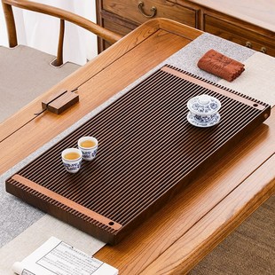 功夫茶具新款 茶盘家用简约电木款 茶托长方形大号整块实木小泡茶台