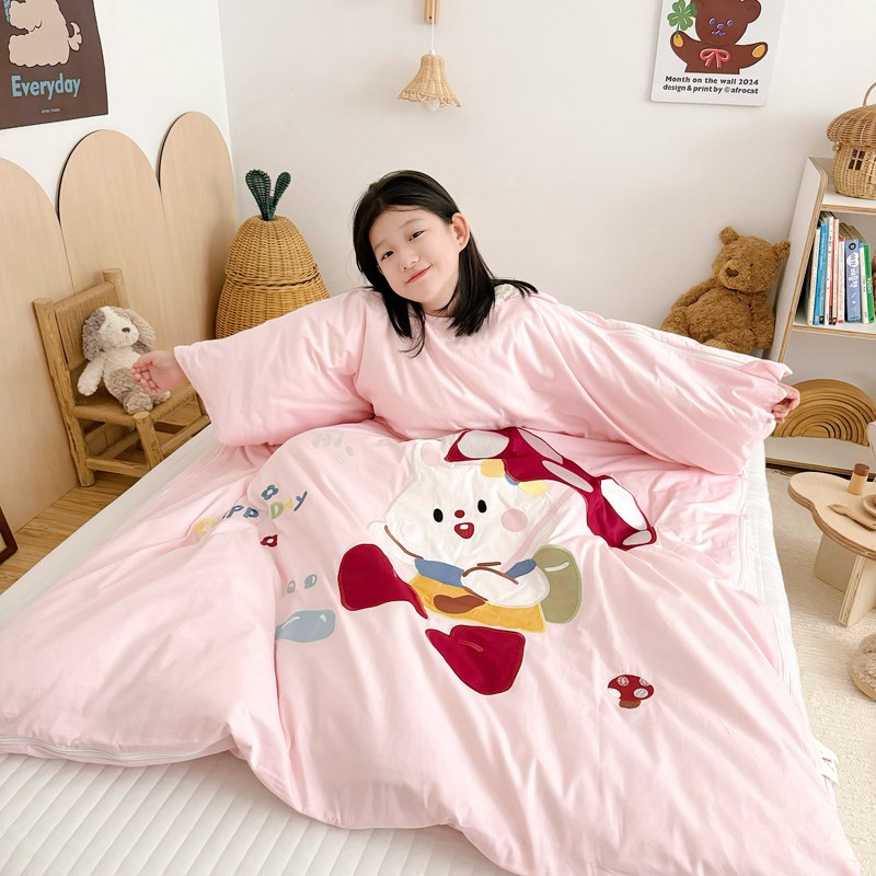A类儿童睡袋中大童防踢被秋冬款加厚幼儿园宝宝棉花被子神器