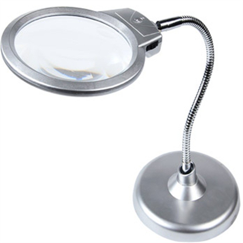 桌面台式放大镜带灯led10倍20高老人儿童阅读清钟表电子手机维修