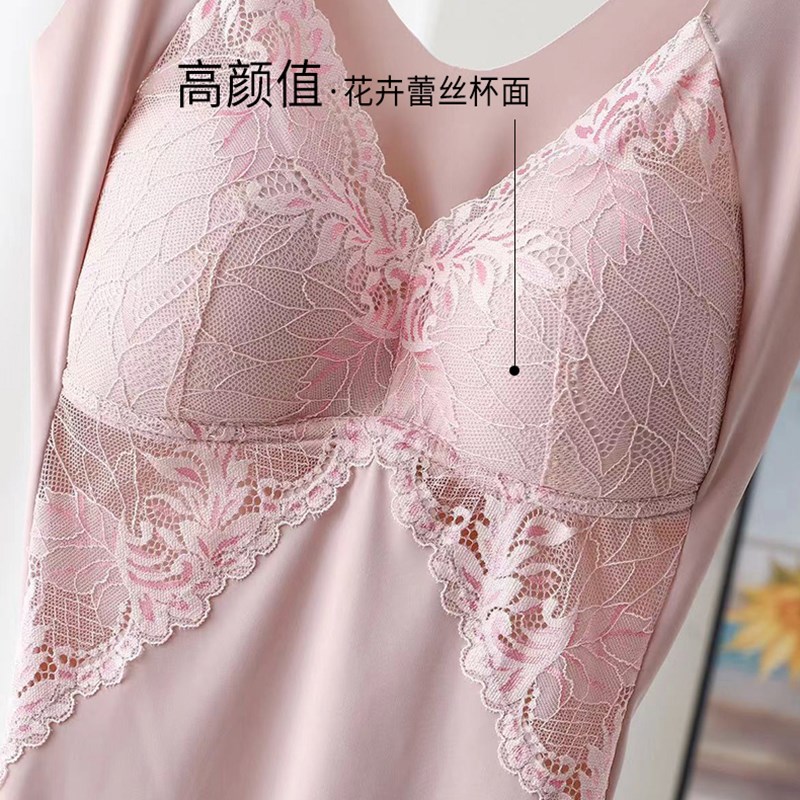 春夏大码背心女胖mm200v斤免穿文胸微束身冰丝无痕薄款无钢圈内衣