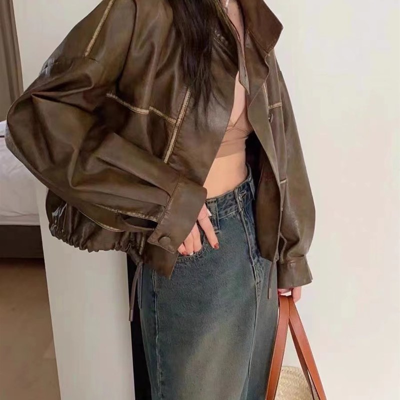 高级2023皮衣j女外套爆机车服pu款秋季设计感今年美式复古流行港