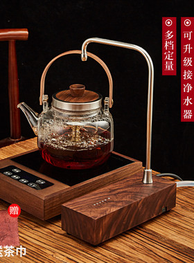胡桃木抽水器桶装水加水器充电式上水器桌面式电动吸取出水器高档