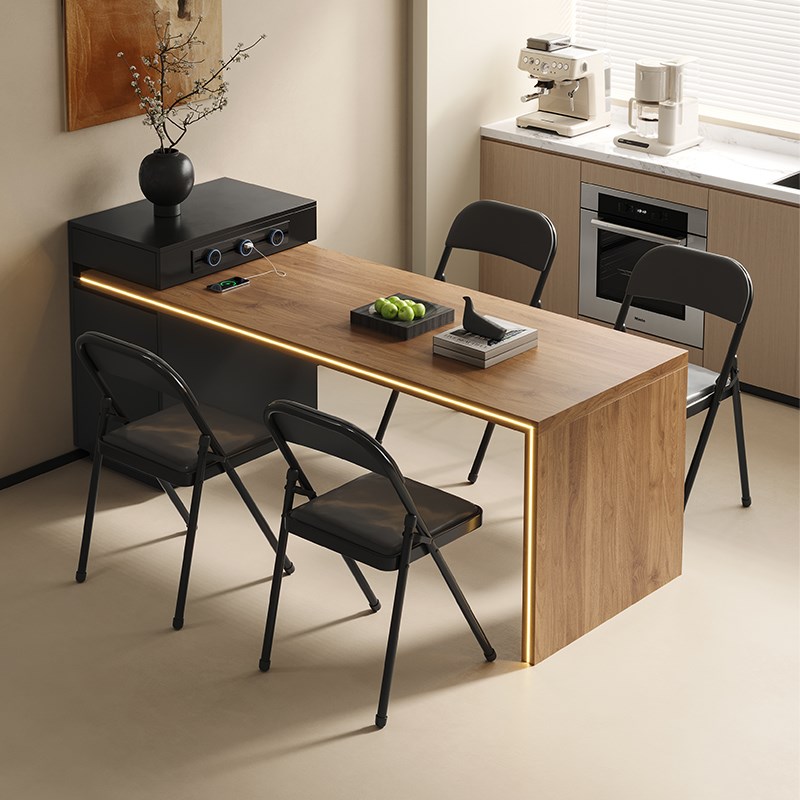 岩板餐桌椅2024新款家用可伸缩小户型饭桌客厅轻奢现代简约高级感