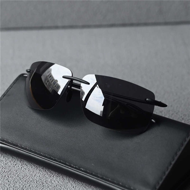 超轻新款男士偏光太阳眼镜无框防晒潮流驾驶墨镜运动骑行眼镜方形