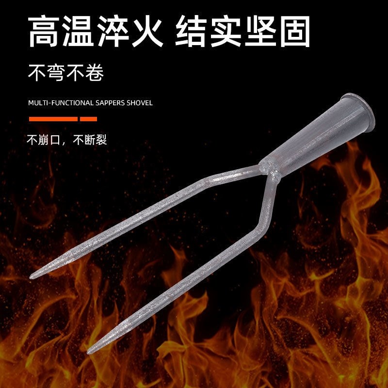 纯钢锻打稻草叉两股叉铁叉稻杆叉二齿两齿叉垛叉双尖头叉固定钢叉