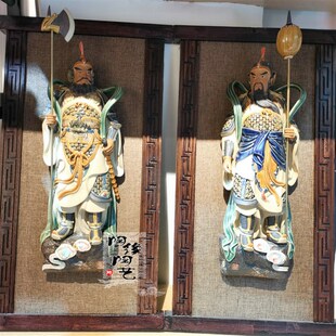 陶瓷工艺品 挂板门神 石湾陶艺