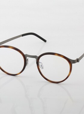 加大码9704近视眼镜框男超轻纯钛眼镜架圆框配近视变色镜大脸6379