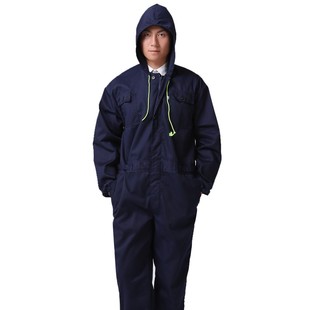 长袖 连体防护服男女连帽防尘服防污服汽修服喷漆服劳保搬运工作服