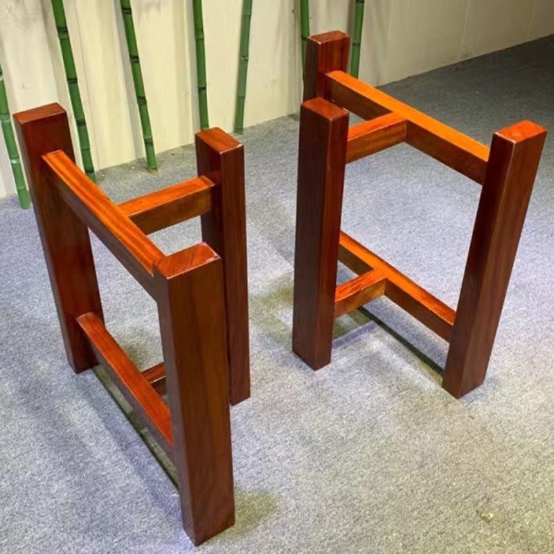 实木大板支架桌脚桌子腿三脚架茶桌茶台红塔利原木台脚工字柜子架