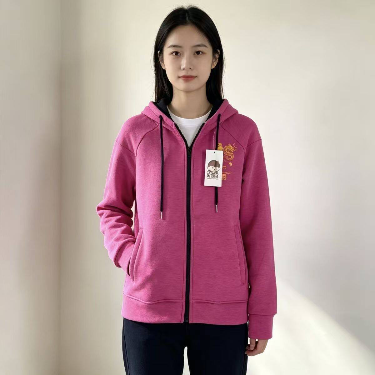 韩式休闲风连帽卫衣女宽松拉链外套学院风长袖上衣2026年秋季