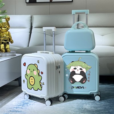 儿童行李箱女孩小型轻便18寸登机小学生拉杆箱卡通可坐旅行密码箱