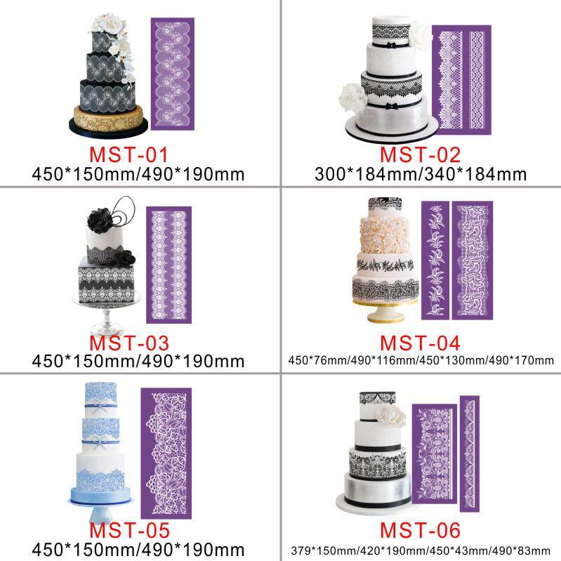 MST-01-57蕾丝布纹蛋糕喷花模喷翻糖装饰糖粉筛烘焙用具