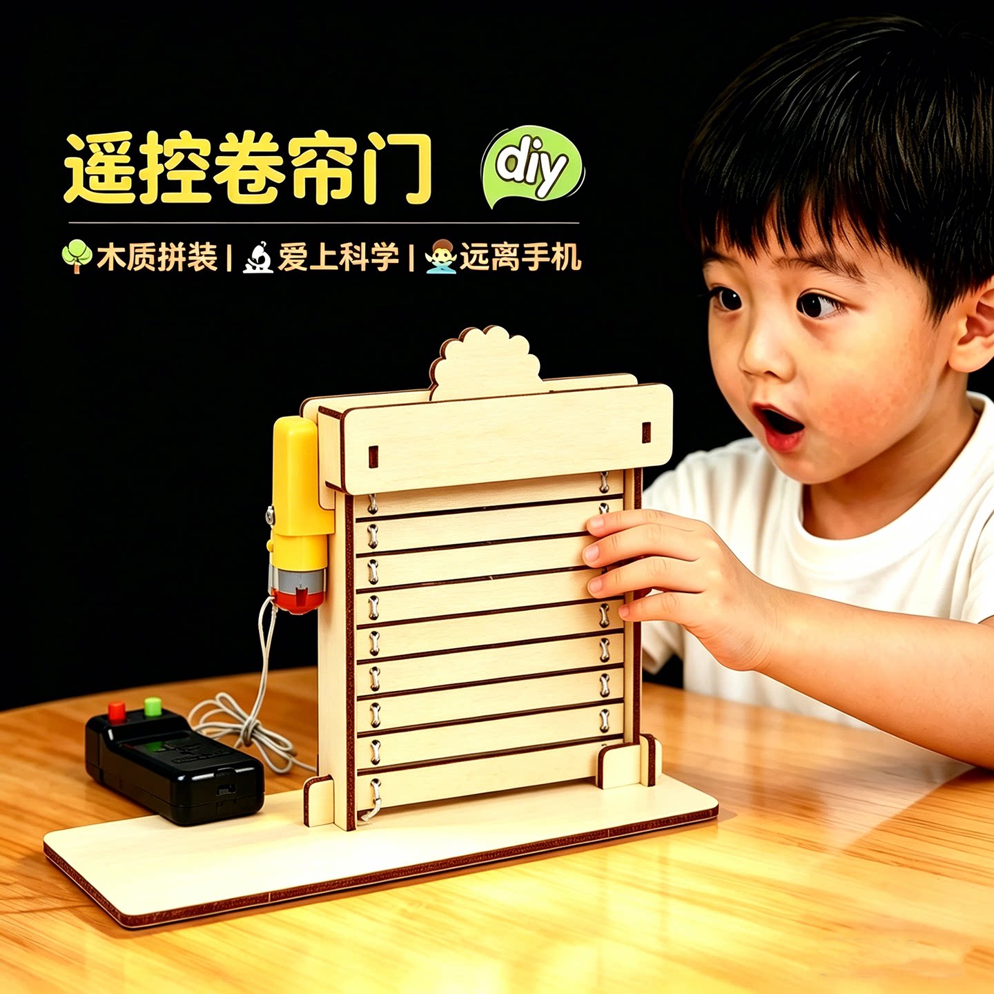 手工DIY遥控卷帘门科技小制作图片