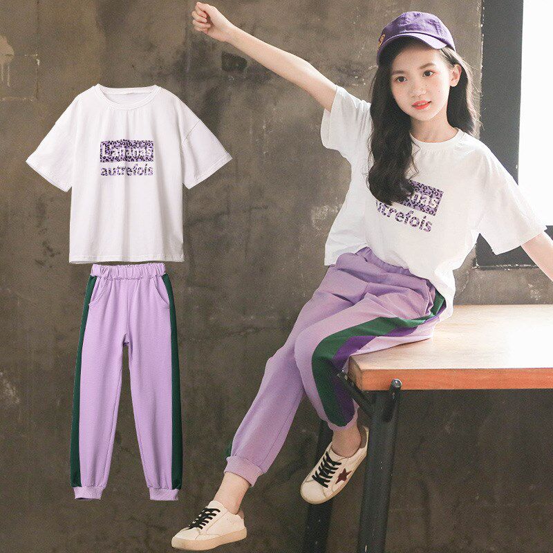 女童夏装套装儿童装夏季纯棉12岁女孩6夏天衣服7短袖8运动9休闲10