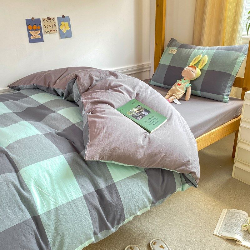 大学生宿舍床i上三件套全棉纯棉单人床单被套四件套一整套