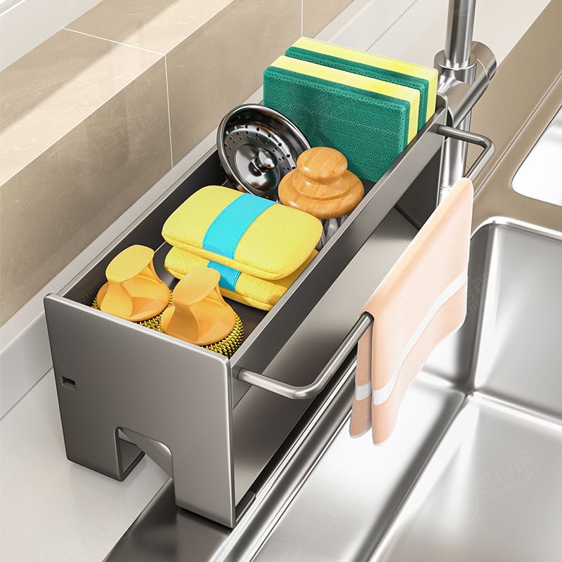 厨房置物架水池台面式洗碗抹布架水槽用品收纳架海绵钢丝球沥水架