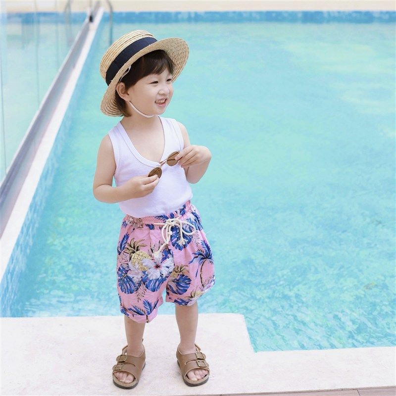 夏季男童夏威夷沙滩花短裤薄款透气中腰空调裤女宝宝松紧腰休闲裤,童装/婴儿装/亲子装,裤子,淘宝优惠券,粉丝福利购,淘宝优惠卷