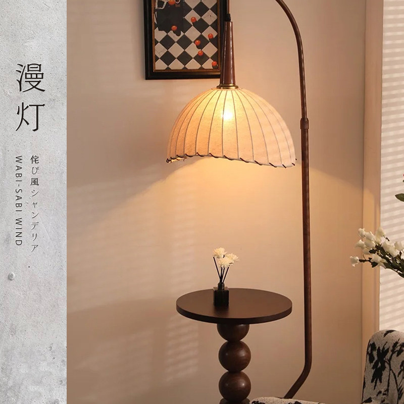 落地灯中古风置物架客厅沙发旁边几一体灯复古卧室书房氛围立体灯,家装灯饰光源,置物功能落地灯,淘宝优惠券,粉丝福利购,淘宝优惠卷