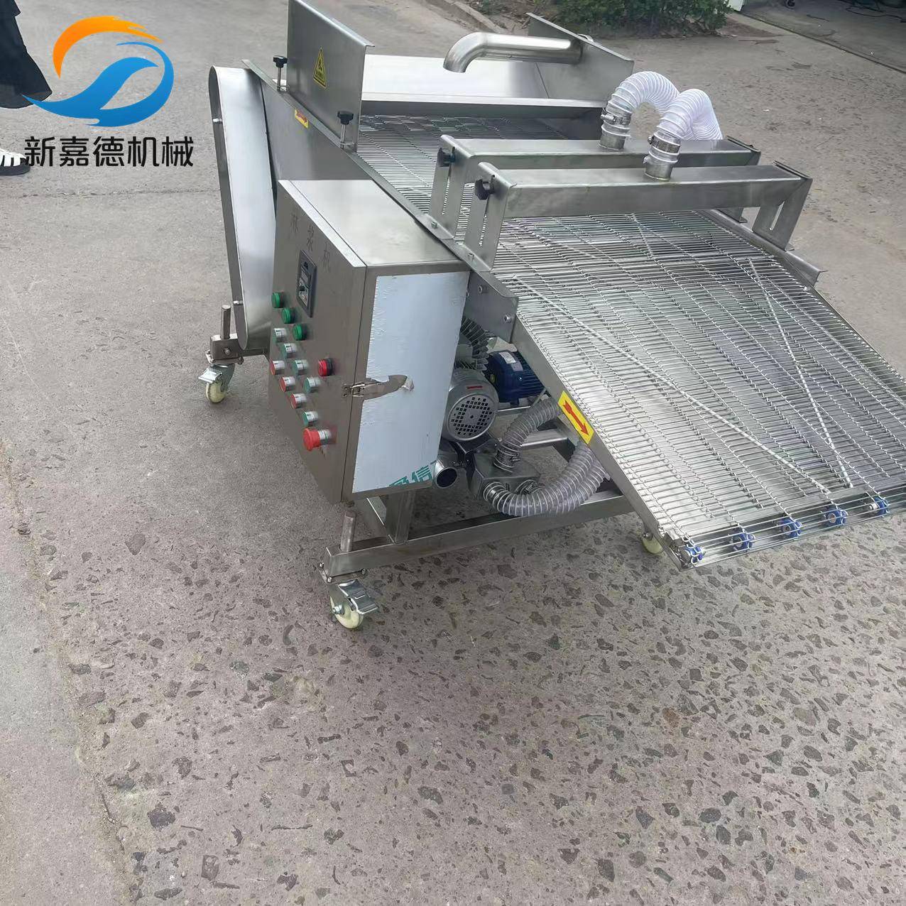 蔬菜串上浆机瀑布式淋浆机全自动薯塔上浆油炸成套设备