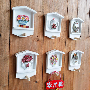 田园装 饰壁挂墙饰 饰挂钩欧式 创意家居实木进门挂衣架衣帽钩房间装