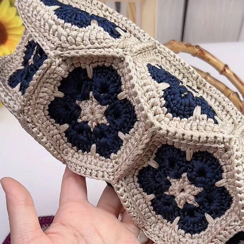 六瓣花双面绣花手工防竹u型手提包包材料包手工编织毛线冰麻线,服饰配件/皮带/帽子/围巾,DIY编织材料包,淘宝优惠券,粉丝福利购,淘宝优惠卷